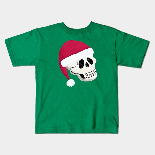 Xmas Skull Kids T-Shirt by Midnight Pixels